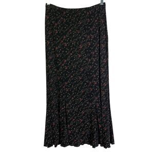 RL RICHARD Skirt Medium Y2K 90's Floral Elastic Waist Midi Phoebe Zooey‎ Gilmore